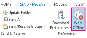 Switch from working offline to Online in Outlook 2010 / 2013 