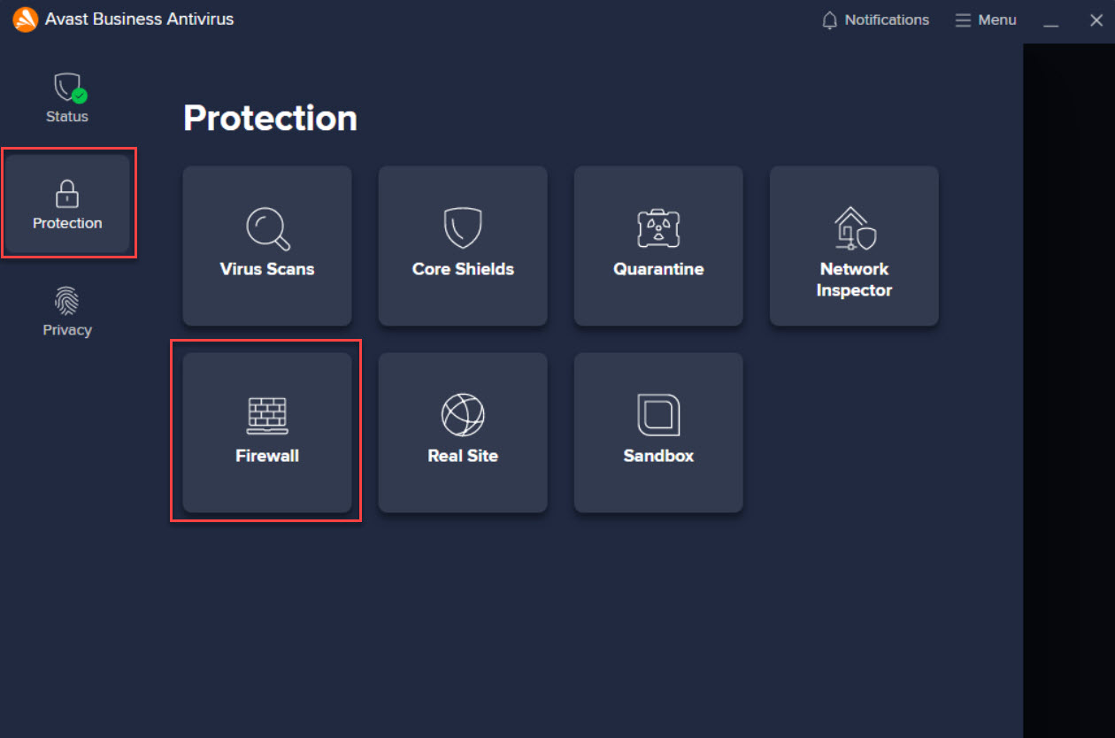 Check the Avast Business CloudCare Firewall setting is not blocking