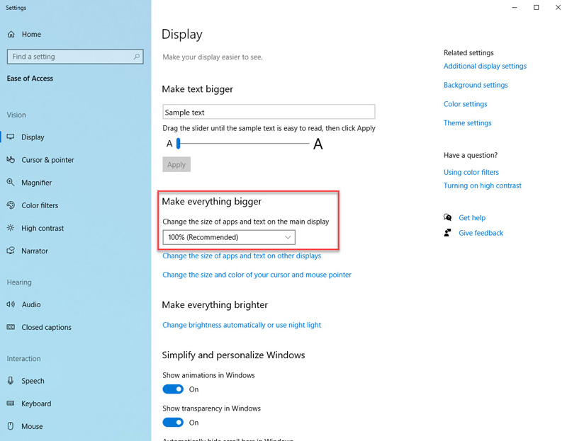 How to change text size in Windows 10 – Next Century