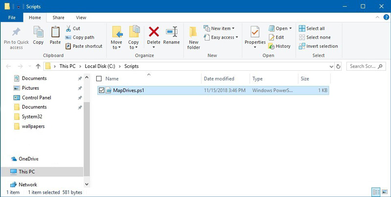 WIN 10 Fix Mapped Drive Script Folder 