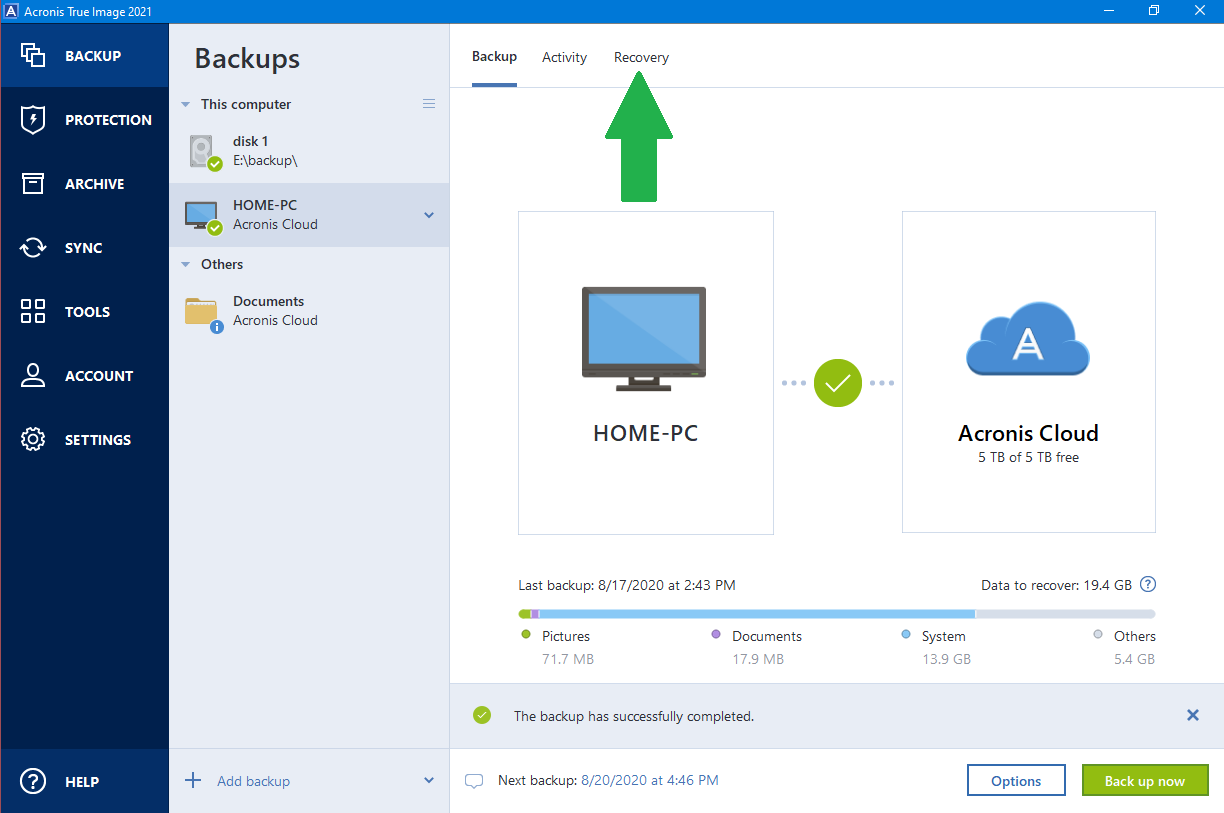 how to recover files using acronis true image