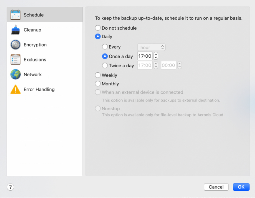 how to task schedule acronis true image